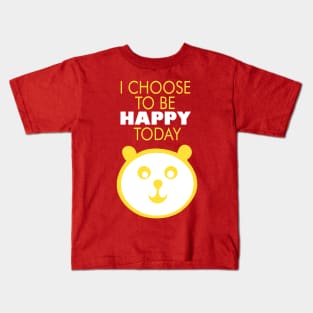 I choose to be happy today, typographic panda print Kids T-Shirt